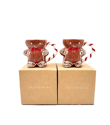 Juego de 2 tazas de Navidad Pottery Barn Mr. Spice Gingerbread NUEVO Foto 1 de 4