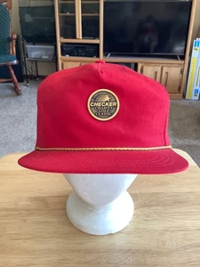 CHECKER CHARITY GOLF CLASSIC Baseball CAP Hat Adult Red w/Gold Rope NEW - Picture 1 of 7