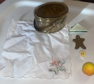 American Girl Samantha Tea Tin Brass LunchBox retired Vintage Complete - Picture 1 of 7