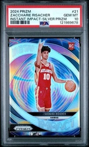 PSA 10 2024 Prizm Zaccharie Risacher Instant Impact Silver Prizm Rookie POP 12 - Picture 1 of 2