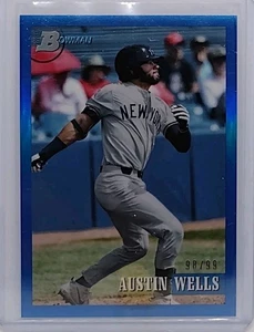 Bowman Heritage Austin Wells 2021 refractor cromado azul SP/99 Yankees #166 - Imagen 1 de 3
