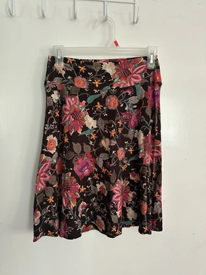 Falda Pull-On Salaam Negra y Multi Floral Rayón Spandex Para Mujer’s M Foto 1 de 4
