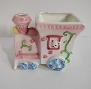 Juego de macetas de cerámica tren botines de bebé de colección jardinera decoración de guardería MCM Japón 7923 - Imagen 1 de 9