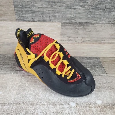 Zapatos de escalada La Sportiva Genius para mujer talla 6 rojo negro amarillo con cordones Foto 1 de 4