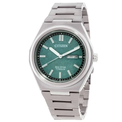 Citizen Zenshin Three-hand Green Dial Men's Watch AW0130-85X - Image 1 of 3