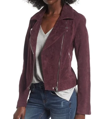 Blank NYC Leather Jacket Womens Size Medium Plum Purple Suede Moto Rock Fall - Image 1 of 4