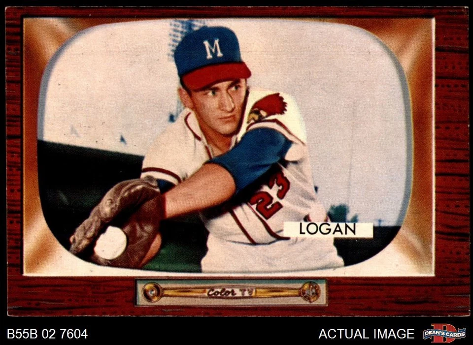 1955 Bowman #180 Johnny Logan Braves 7 - NM - Image 1 of 1