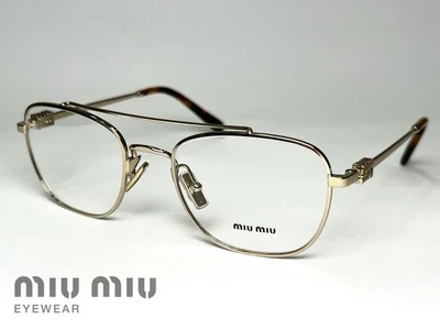 Brand New Miu Miu Glasses VMU 51W Metal Gold Square 51-140  Italy - Image 1 of 4