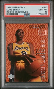 1996 Upper Deck Rookie Exclusives Kobe Bryant #R10 PSA 10 GEM Los Angeles Lakers - Foto 1 di 2
