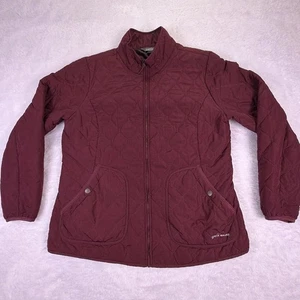 Eddie Bauer Year Round Quilted Jacket Lined Women's XL Berry Outdoors Hiking - Picture 1 of 8