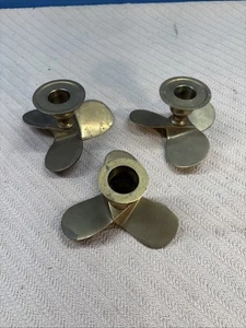 Set di 2 + 1 supporti conici per elica in ottone nautico vintage stile diverso (3) - Foto 1 di 9