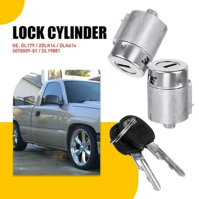 Juego de pares de kit de cerradura de cilindro de puerta con llaves para GMC Chevy C1500 K1500 Tahoe Yukon Foto 1 de 4