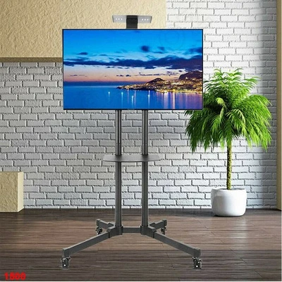 Universal Swivel Floor TV Stand Mobile TV Cart with Shelf for 32-85" LCD LED TV - image 1 of 4