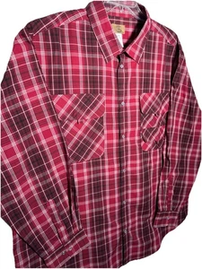Camisa Haband Travelers Western XXL Roja a Cuadros Multi Bolsillos Perla A Presión Con Botones - Imagen 1 de 14
