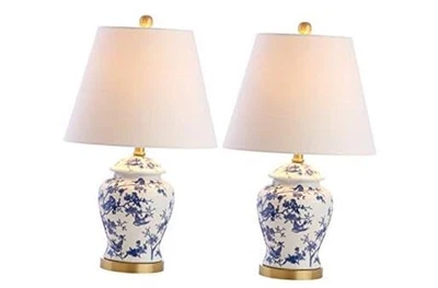  JYL3005A-SET2 Table Lamps Penelope 22" Chinoiserie Set of 2 Blue/White - Image 1 of 4