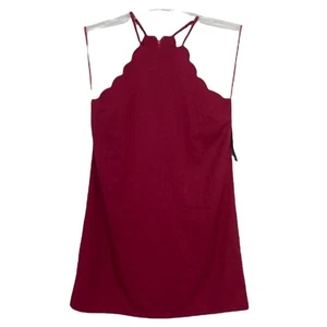Lulus Maroon High Neck Mini Dress Scalloped Neckline Sz XS - Picture 1 of 7