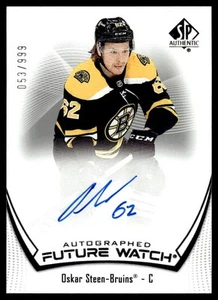2021-22 SP Authentic Oskar Steen Rookie Auto 053/999 Boston Bruins #179 - Picture 1 of 2