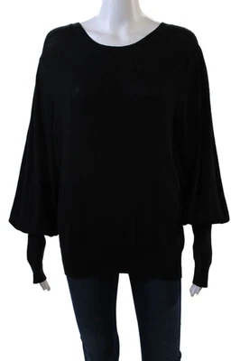 Cotton By Autumn Cashmere Womens Cotton Balloon Sleeve Sweater Black Size L - Image 1 of 4