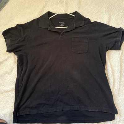 Harbor Bay Polo Shirt Black Cotton Short Sleeve Casual Top Men's 3XL - Image 1 of 4