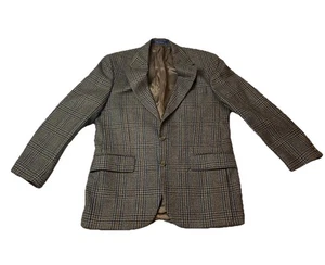Vintage Chaps Ralph Lauren Coat 39 R Plaid Wool Tweed Blazer Jacket Preppy Sport - Picture 1 of 12