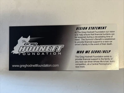 Folleto/postal Greg Hodnett Memorial Sprint Car Racing Foto 1 de 2
