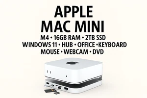 Apple Mac Mini M4 16GB RAM 2TB SSD + Hub Windows 11 Pro Büro Extras - Bild 1 von 12