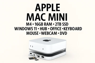Apple Mac Mini M4 • 16GB RAM • 2TB SSD + Hub • Windows 11  Pro • Office • Extras - Image 1 of 4