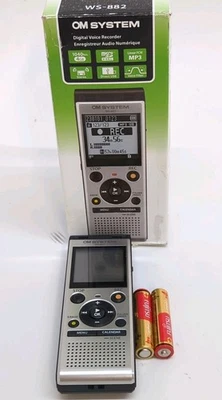 OM SYSTEM WS-882 4GB Digital Stereo Voice Recorder Silver/Black (61482) - Image 1 of 4