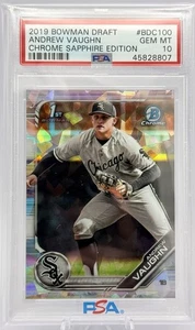Andrew Vaughn 1st Bowman 2019 Bowman Draft Chrome - Sapphire Edition PSA 10 - Picture 1 of 4