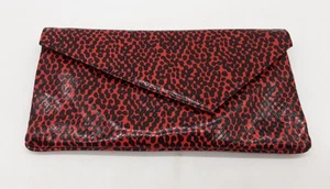 L.K. BENNETT Leonie Red & Black Print Leather Clutch Bag with Shoulder Strap - Picture 1 of 8