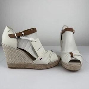 Tommy Hilfiger Wedge Sandals Size 6 UK, Ivory White Colour - Picture 1 of 24