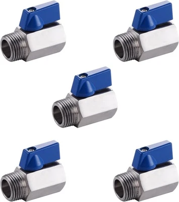 HFS(R) Mini Ball Valve - Pack of 5, 1/4" NPT Female x Male Thread Shut-Off Valve - Image 1 of 3