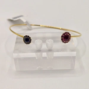 BRACELET IN 18K YELLOW GOLD SAPPHIRES & RUBY DOPPIO ALLIUM KRAINZ - Picture 1 of 4