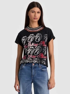 ALICE + OLIVIA MAXIE EMBELLISHED BAND TEE SIZE XS/S NWOT - Picture 1 of 6