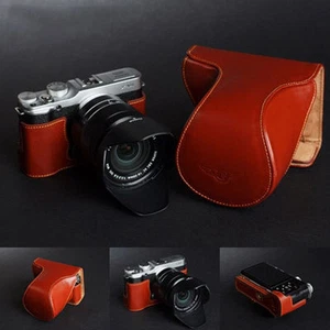 Funda Bolso Completo de Cuero Real Genuino para FUJIFILM X-A1 X-A2 X-M1 - Imagen 1 de 10