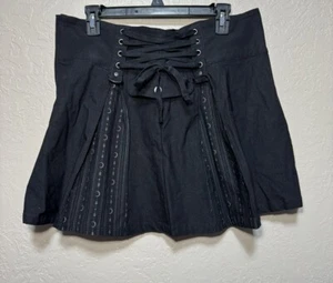KILLSTAR Pleated Mini Skirt Women Size XXL Black Gothic - Picture 1 of 9