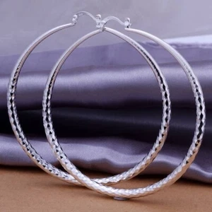 Women's Fashion Jewelry 2.75" Solid LARGE Round Hoop Earrings 86-2 - Picture 1 of 11