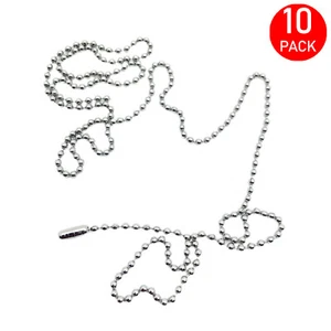 Cuentas de cadena de bolas de acero inoxidable de 30" para collares de etiquetas de perro grado 304 (paquete de 10) - Imagen 1 de 6
