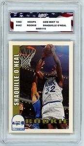 1992 Hoops #442 Shaquille O'Neal Rookie Card AGC 10 Gem Mint Orlando Magic - Picture 1 of 2