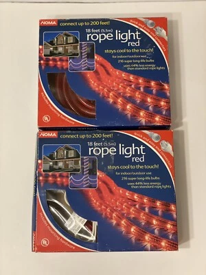 NOVO 2 de 18 pés Noma luz de corda vermelha 18 pés férias indoor outdoor - Imagem 1 de 4