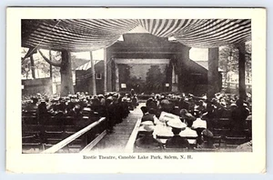Vintage Salem New Hampshire Postkarte rustikales Theater Kanu Lake Park Antik 1907 - Bild 1 von 3