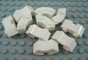 Lego Menge 10 weiße 2x2 Runde Ecke Makkaroni Stein Stücke - Bild 1 von 1