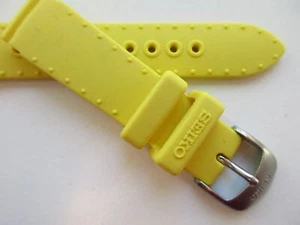 Seiko Ref. 4GD7 gelbes Kautschuk Uhrenarmband 16 mm - alter Lagerbestand - Bild 1 von 5