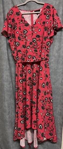 Gr. 26 Lane Bryant Kleid rosa V-Ausschnitt High-Low Saum - Bild 1 von 8