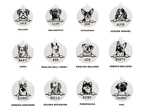 Personalised dog pet ID tag 2 sides laser engraved all breeds - Picture 1 of 45