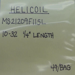 (49) Helicoil 10-32 1/4 Zoll Länge MS21209F115L - Bild 1 von 2