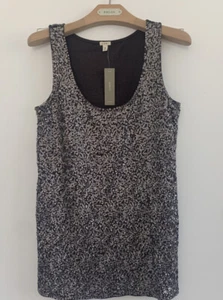 Neu J.CREW Top Damen Small Dunkelsilber Pailletten Tank - Bild 1 von 7