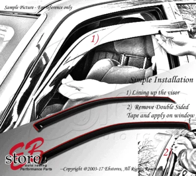 Visera protectora de lluvia en canal negro azabache 2 piezas para Ford F-150 1997-2003 cabina regular Foto 1 de 4