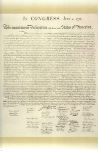 Dichiarazione di Indipendenza degli Stati Uniti 1823 William Stone Facsimile, Cartolina - Foto 1 di 2