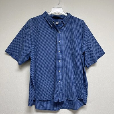 Camisa Members Only Big Man Adulto 4XL Azul Manga Corta Abotonada Mezcla de Algodón Foto 1 de 4